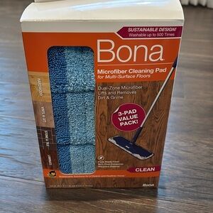 Bona Microfiber 3 pad value pack cleaning pads for multi surface floors